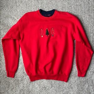 Vintage Christmas Sweatshirt Red Size Medium